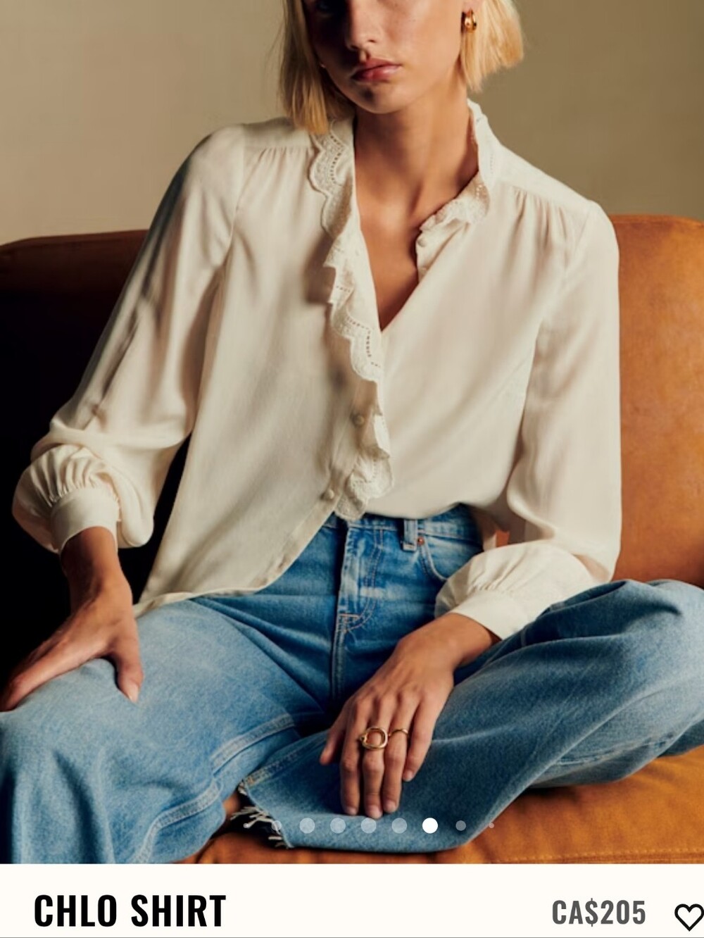 🤍 NWT Sezane Ecru Silk Blouse